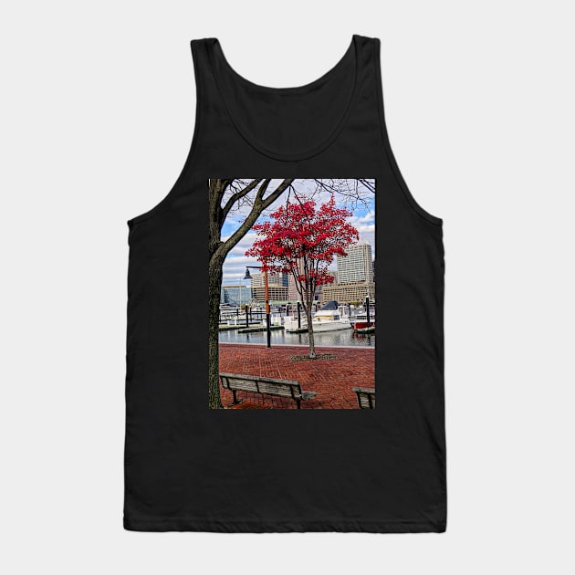 Red Maple and Red Boat Tank Top by EileenMcVey